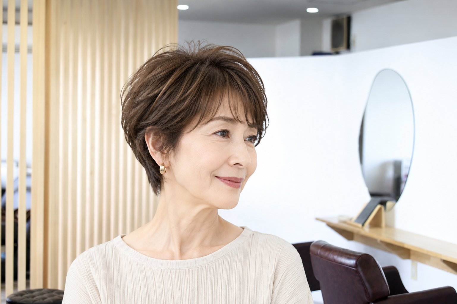 白髪を生かしたスタイル提案